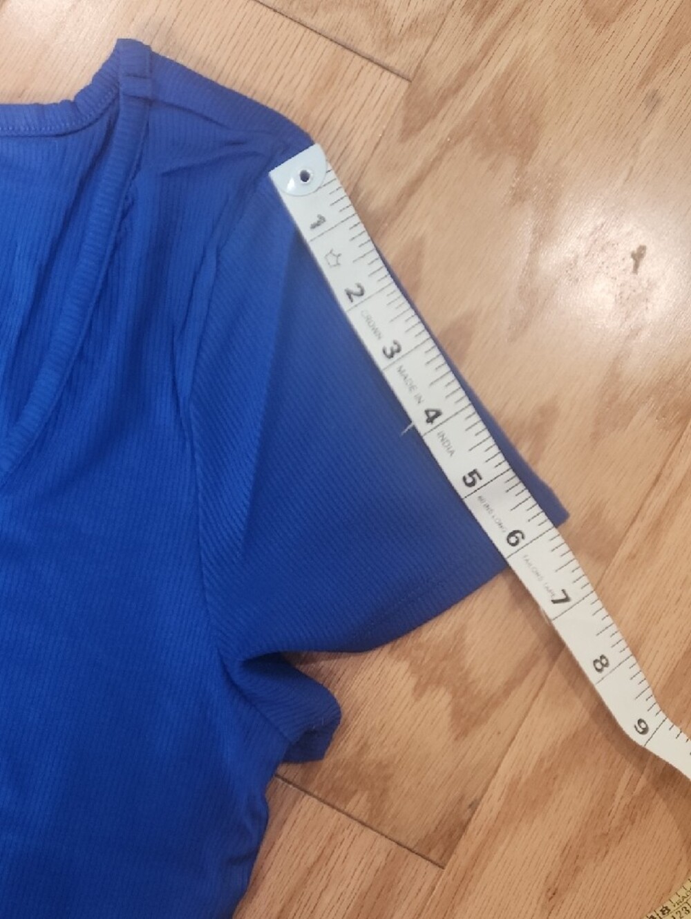 Express Fitted Ribbed Square Neck Crop Top Cobalt Blue XL NwT - Picture 8 of 16
